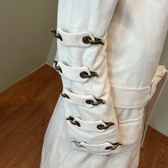 L.A.M.B. By Gwen Stefani Gorgeous Cotton Denim Coat With Logo Metal Clasps 10 - Picture 3 of 13